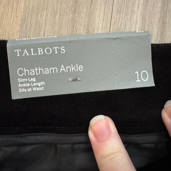 NWT Talbots Black Velveteen Ankle Pants - Picture 4 of 9